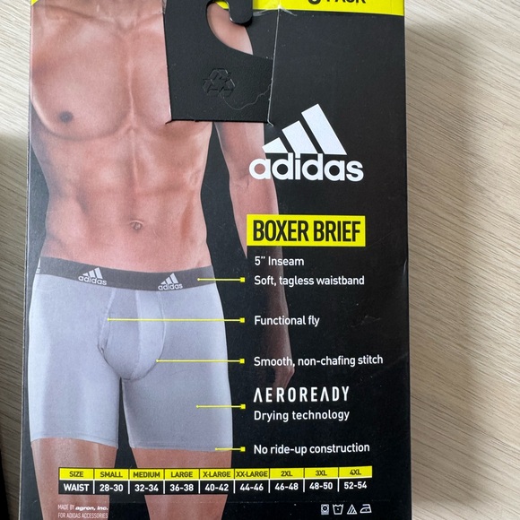 Adidas Men's Performance Boxer Briefs 3-Pack - Black, Blue, Grey size Med - Picture 6 of 12